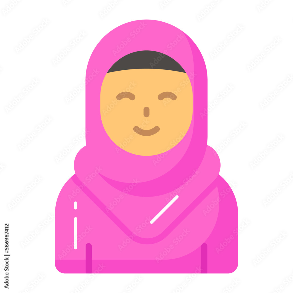 Girl wearing hijab showing concept of muslim girl icons Girl wearing hijab showing concept of muslim girl icons