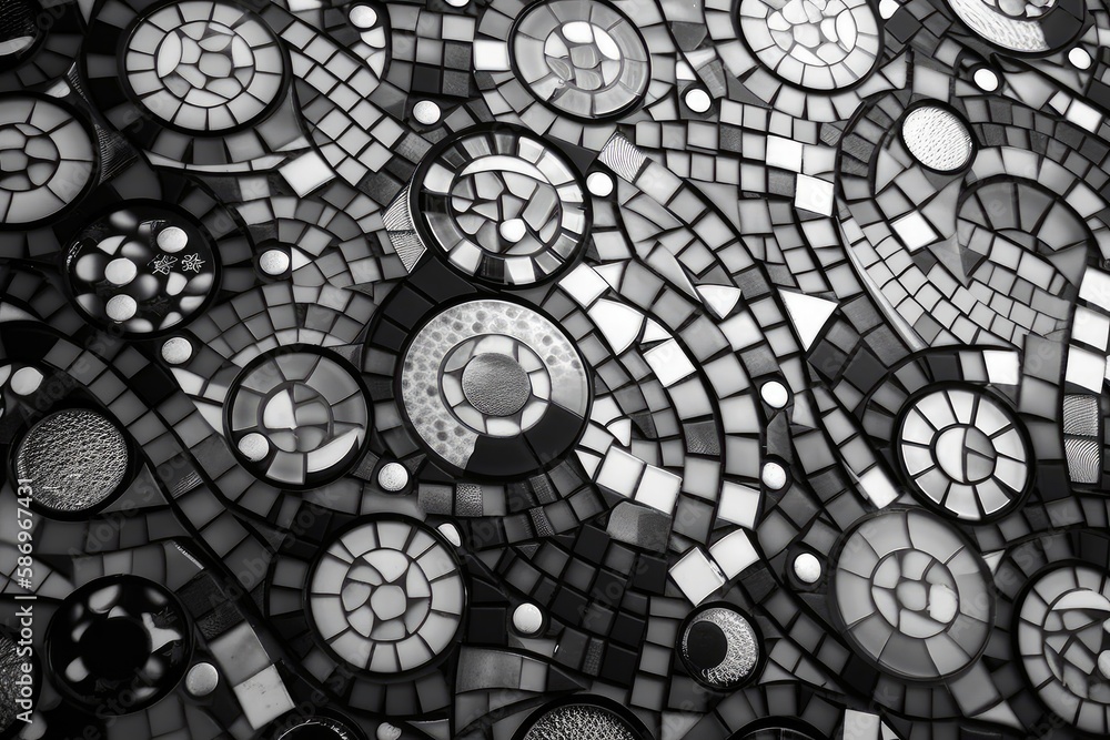 Black and White Mosaic: A timeless black and white mosaic texture wallpaper that blends well with any décor and provides a classic and elegant look.