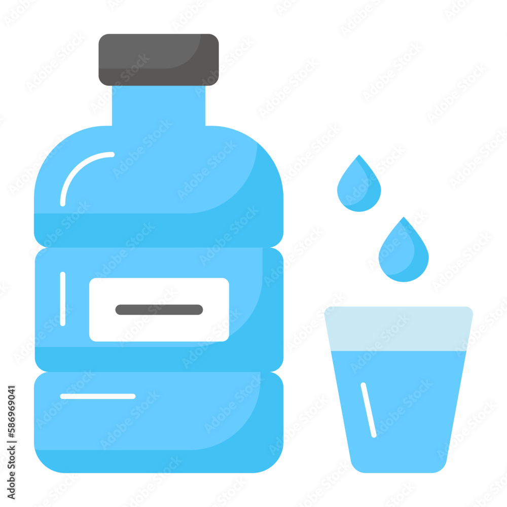Zam zam water gallon with glass vector design, editable style Zam zam water gallon with glass vector design, editable style