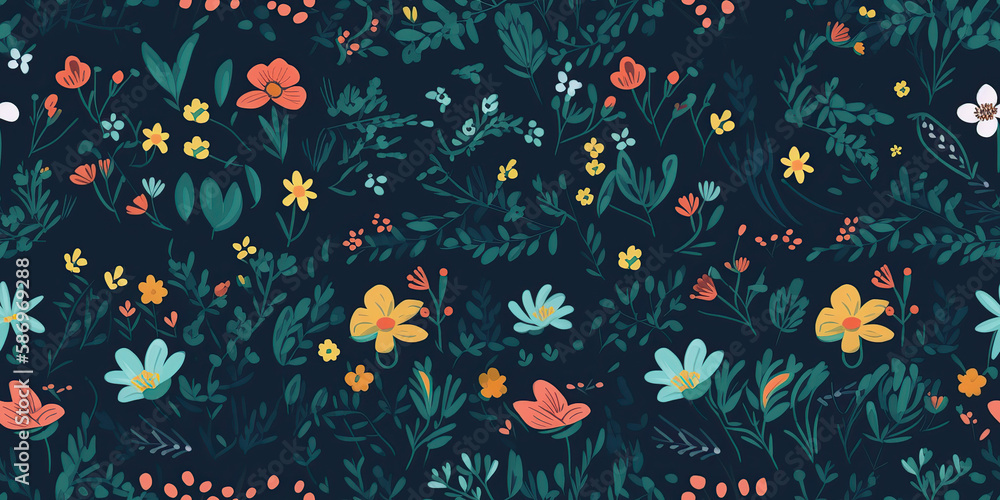 illustration of a seamless floral pattern in spring for Weddings, anniversaries, birthdays and parties. Design for banner, poster, card, invitation, and scrapbook, generative AI illustration of a seamless floral pattern in spring for Weddings, anniversaries, birthdays and parties. Design for banner, poster, card, invitation, and scrapbook, generative AI
