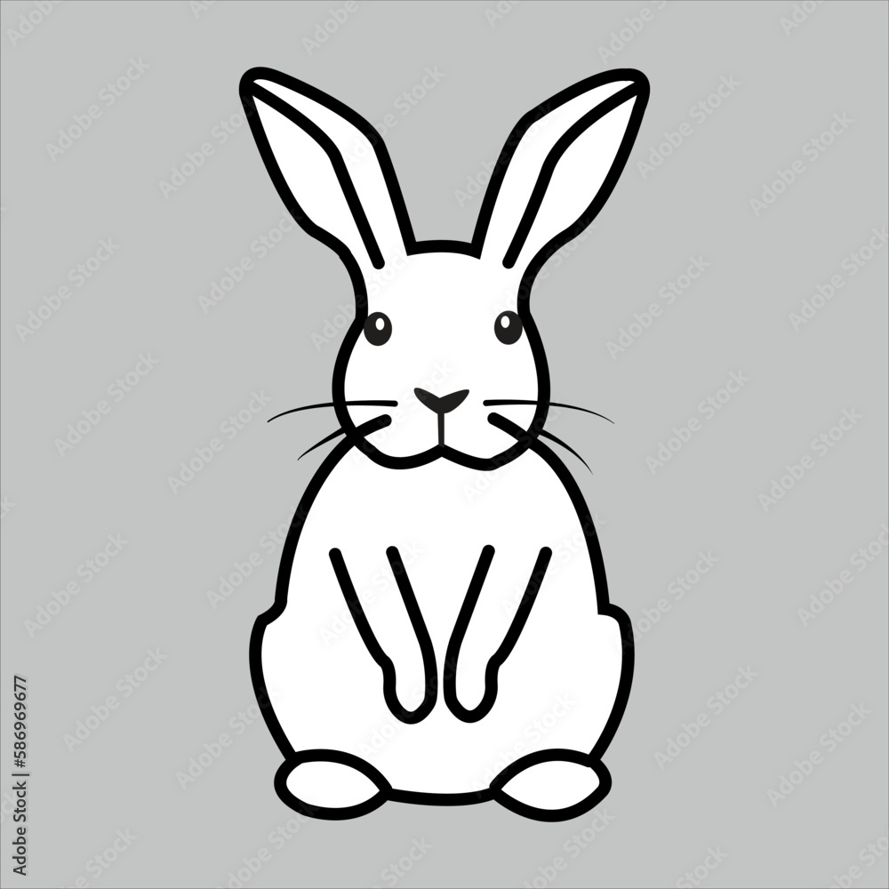 Obraz premium A cute rabbit is sitting Styles Drawing for color books 