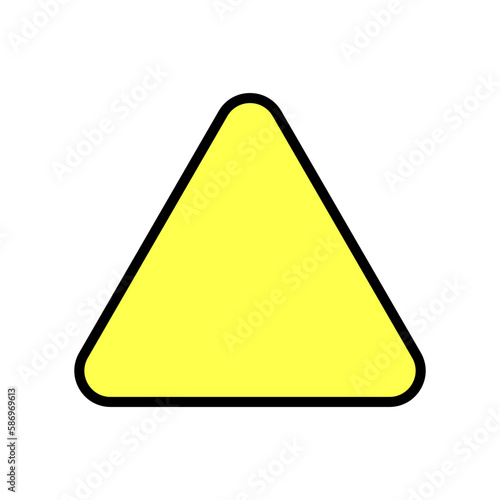 Isolated yellow triangle safety caution danger attention blank empty copy space street or industrial sign