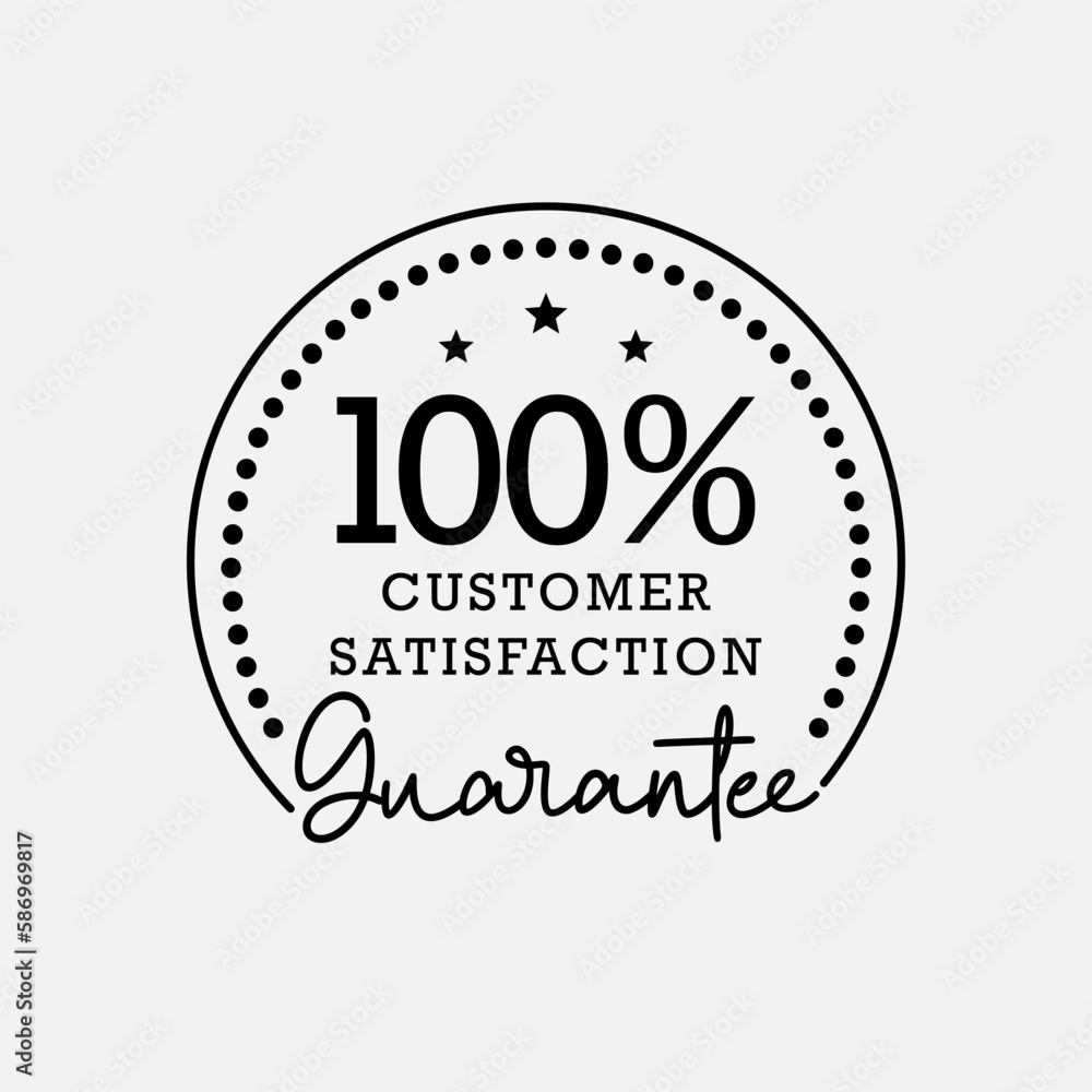 Customer satisfaction guarantee template vector. Black and white customer satisfaction template.