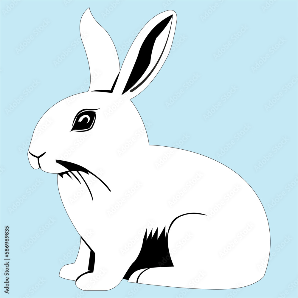 A cute rabbit is sitting Styles Drawing for color books A cute rabbit is sitting Styles Drawing for color books