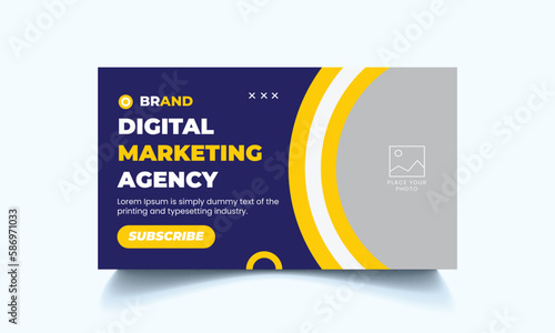 Video thumbnail Digital business agency web banner template