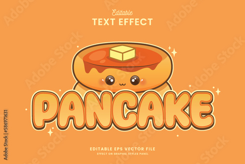 decorative editable pancake text effect vector design