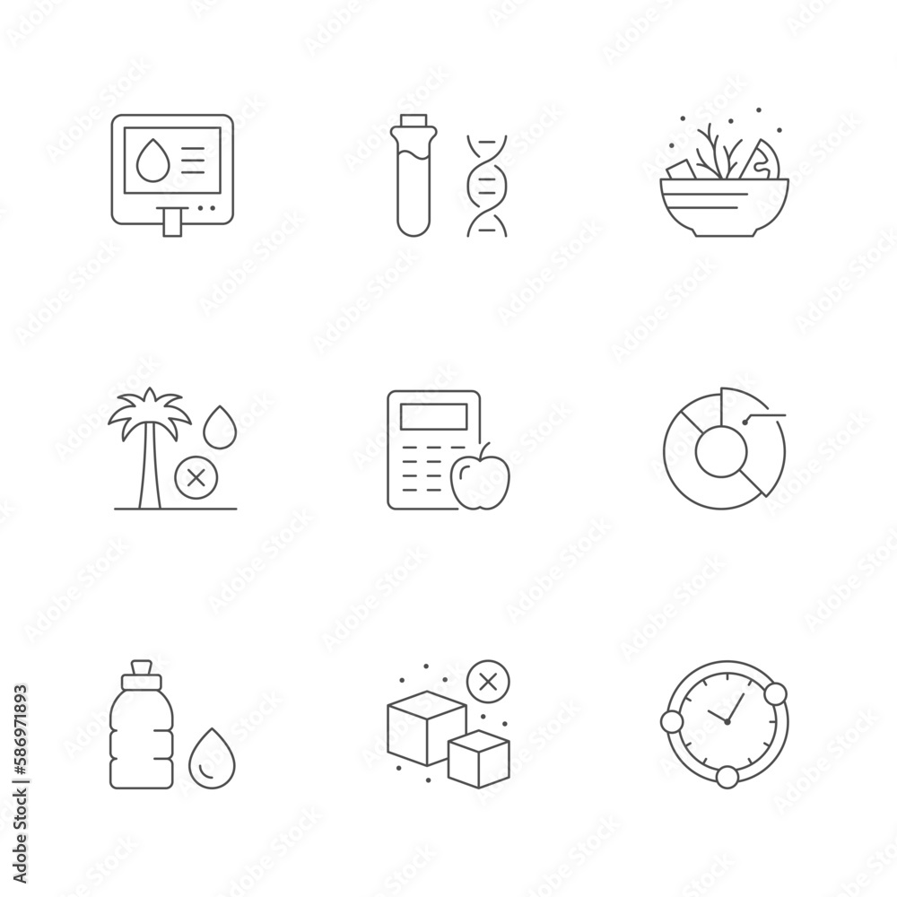 Set line icons of nutrition Set line icons of nutrition