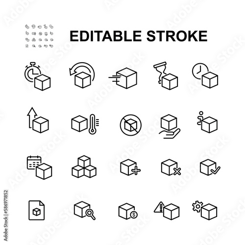 Simple Set of Abstract Product Related Vector Line Icons.