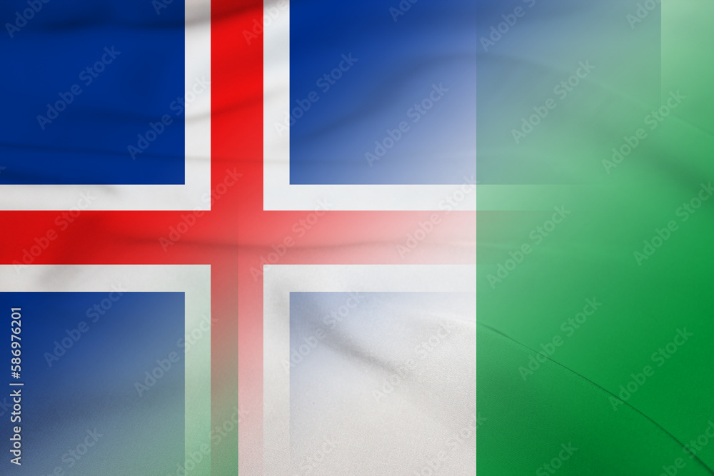 Iceland and Nigeria official flag international contract NGA ISL