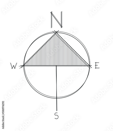 north indication vector icon - ideal for representation and technical projects of architecture and engineering.