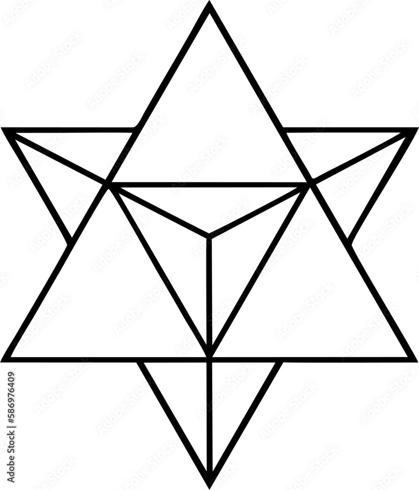 Merkaba symbol heart opener black