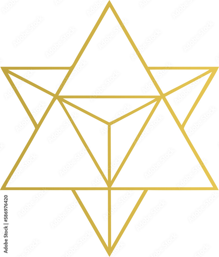 Merkaba symbol heart opener gold