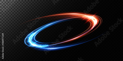 Abstract beautiful light background. Magic sparks on a dark background. Mystical speed stripes, glitter effect. Shine of cosmic rays. Neon lines of speed and fast wind. Glow effect, powerful energy. 