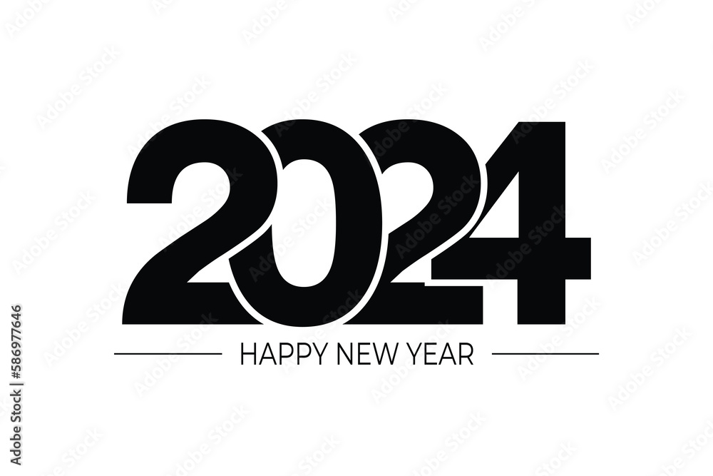 Happy New Year 2024 text design. for Brochure design template, card, banner. Vector illustration. Isolated on white background. Happy New Year 2024 text design. for Brochure design template, card, banner. Vector illustration. Isolated on white background.