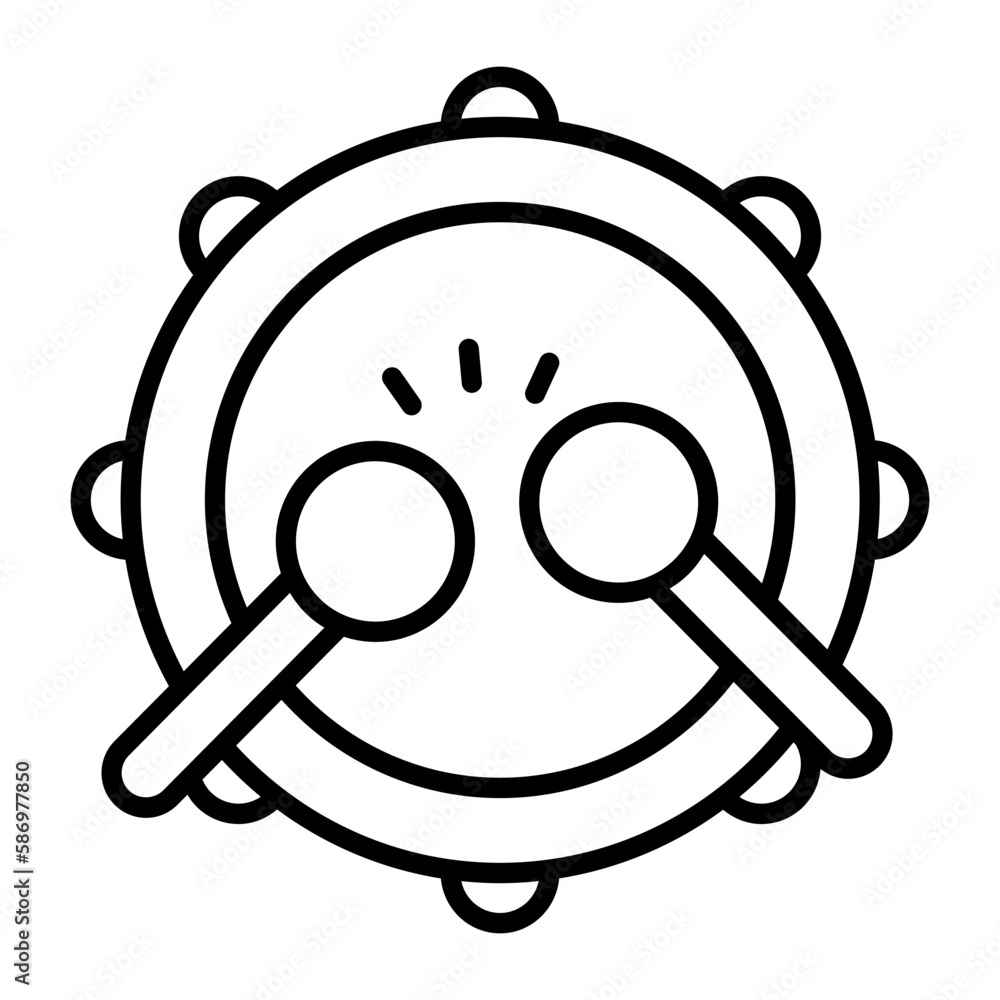 Percussion instrument, vector of drum in modern style Percussion instrument, vector of drum in modern style