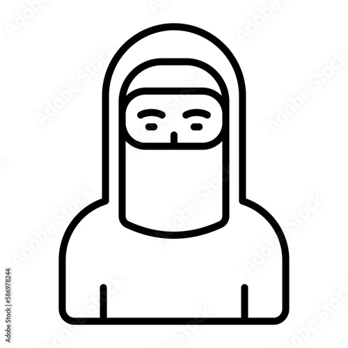ownload this premium icon of Muslim woman wearing hijab, modern vector