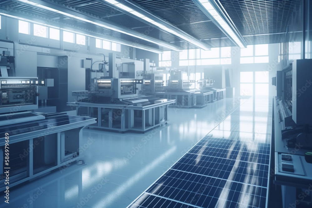 The advanced factory utilizes cutting-edge technology and innovation to produce solar panels with the highest degree of precision and efficiency. Generative Ai The advanced factory utilizes cutting-edge technology and innovation to produce solar panels with the highest degree of precision and efficiency. Generative Ai