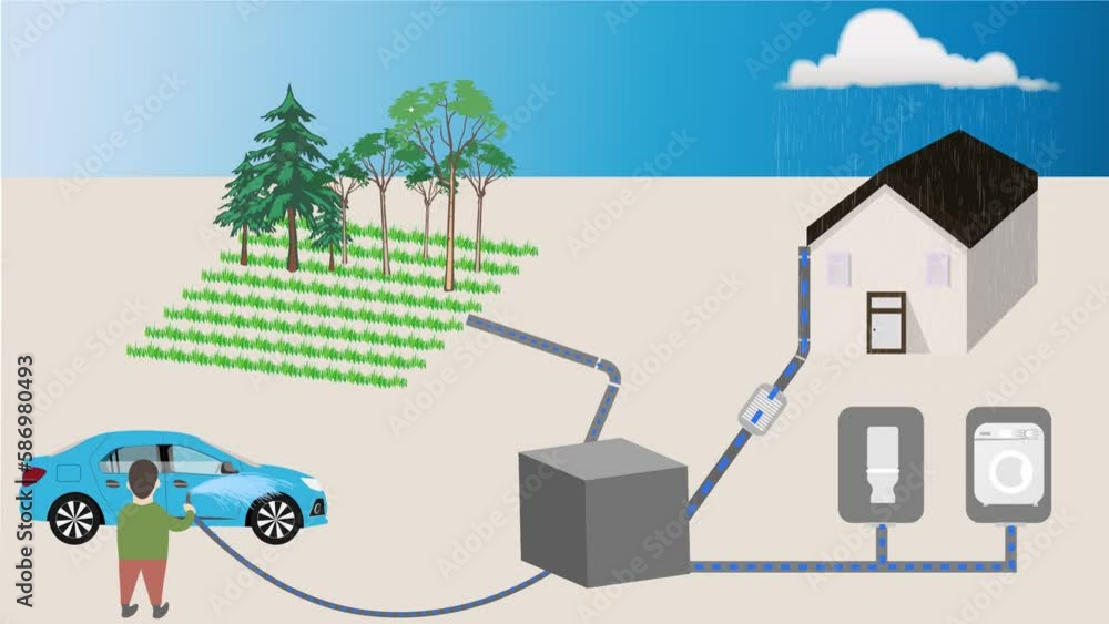 Water Collection Animation An animation showing the Rainwater Harvesting system that collects and ...