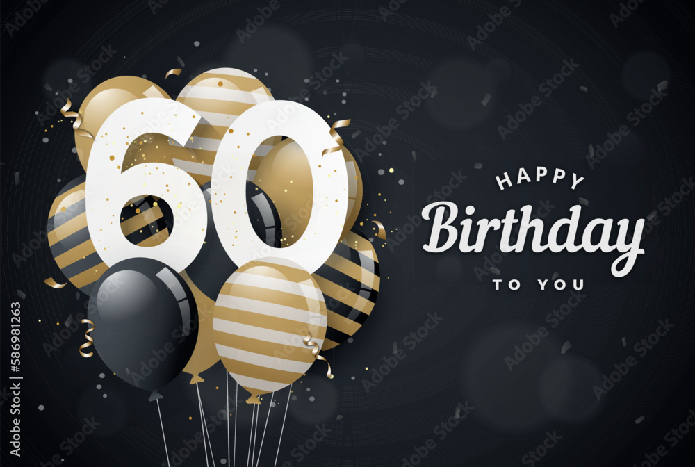 Photo & Art Print Happy 60th birthday balloons greeting card black background, Jessica photo-art-print-happy-60th-birthday-balloons-greeting-card-black-background-jessica