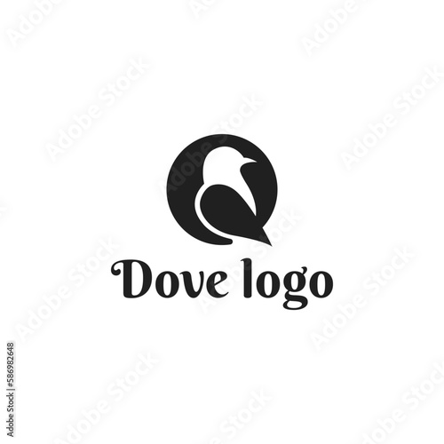 Minimal Dove bird logo design vector illustration template