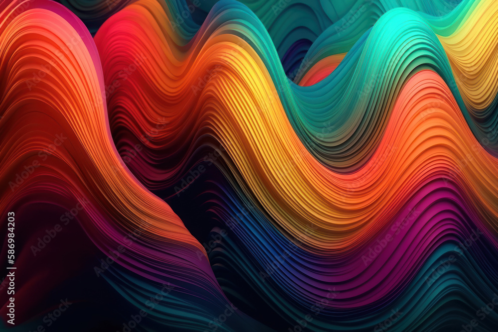 Obraz premium Colorful Stripe Wave Design