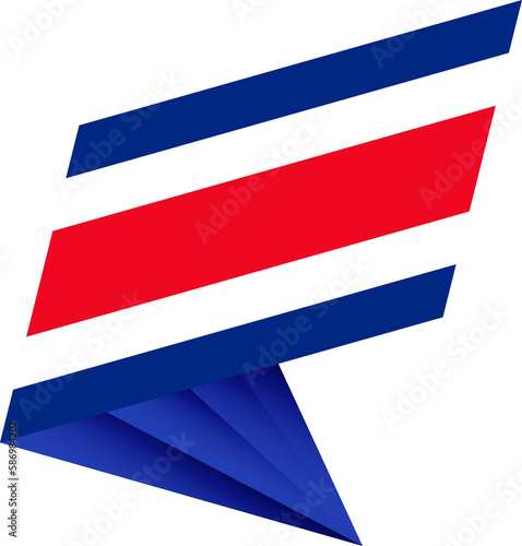 Free Download Flag of Costa Rica, modern pin flag - GFXLoad