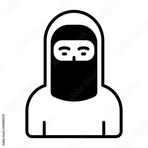 ownload this premium icon of Muslim woman wearing hijab, modern vector
