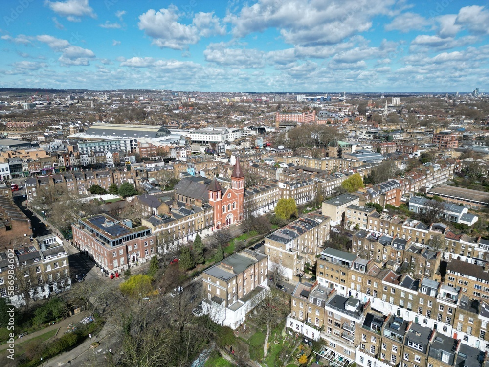 Islington London UK drone aerial view