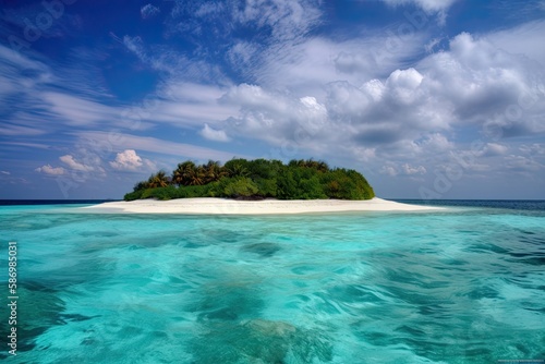 Summer Getaway of an Island Paradise: Flawless Coast of the Maldives, Generative AI