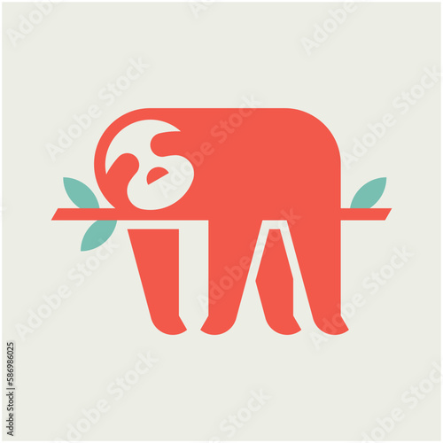 Sloth Logo. Icon design. Template elements