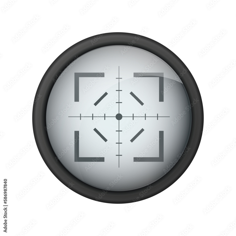 Realistic sniper sight. Sniper scope with measurement marks template. Sniper scope crosshairs view. Realistic vector optical sight. Realistic sniper sight. Sniper scope with measurement marks template. Sniper scope crosshairs view. Realistic vector optical sight.