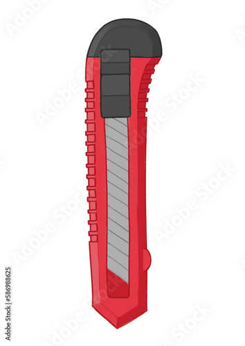 red stationery knife