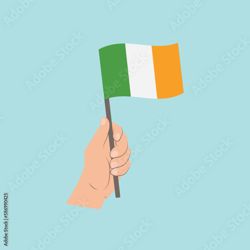 Flag of Ireland, Hand Holding flag
