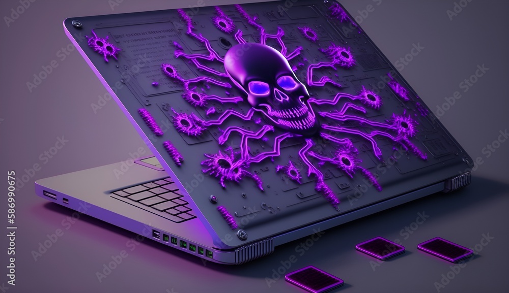 Fototapeta premium Laptop Virus Computer Virus Notebook Virus Table Virus
