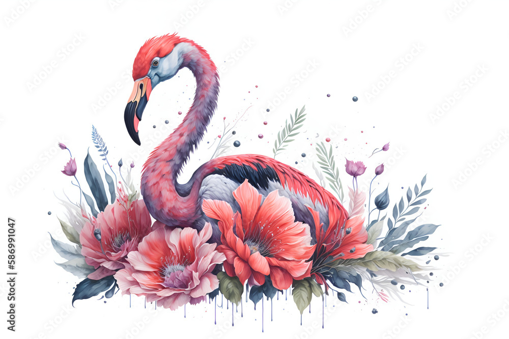 flamingo in water