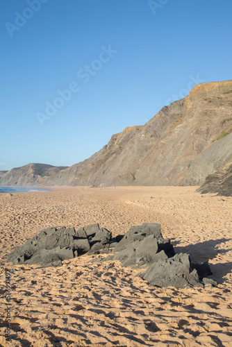 Rock Formation with Cliffs, Castelejo Beach; Algarve; Portugal photo