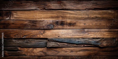 Fototapeta Naklejka Na Ścianę i Meble -  Dark wooden texture. Rustic three-dimensional wood texture. generative ai wood background. Modern wooden facing background