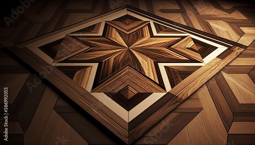 wooden parquet is beautiful, patterned, simple