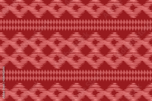 Ethnic Ikat fabric pattern geometric style.African Ikat embroidery Ethnic oriental pattern crimson red background. Abstract,vector,illustration.For texture,clothing,scarf,decoration,carpet.