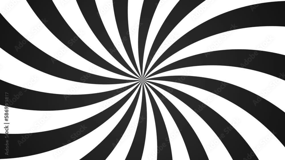 hypnotic Spiral Tunnel Animations. Abstract background with animated hypnotic spiral in seamless loop. white and black circles