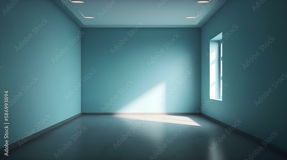 Smooth Light Blue Wall and Floor with Glare - Presentation Background Smooth Light Blue Wall and Floor with Glare - Presentation Background
