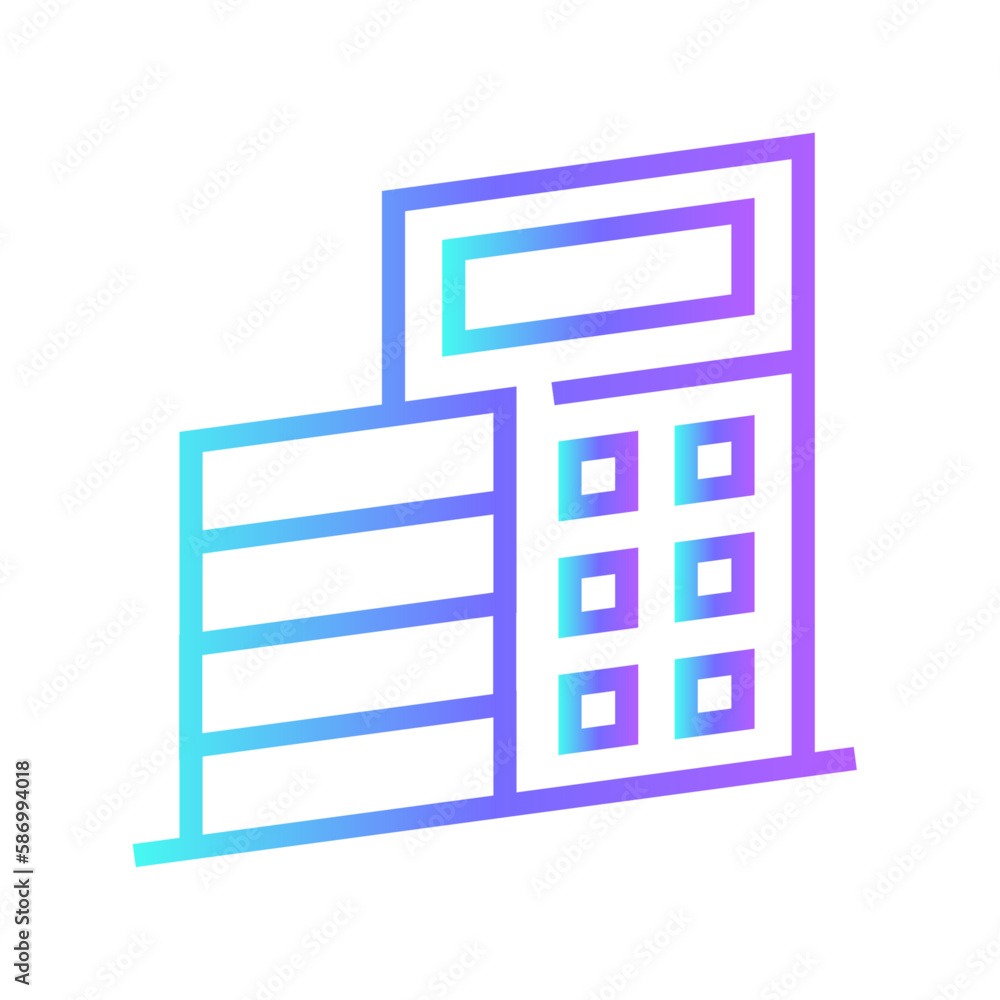 calculator business icon with purple blue outline style. business, icon, symbol, note, vector, document, office. Vector illustration calculator business icon with purple blue outline style. business, icon, symbol, note, vector, document, office. Vector illustration