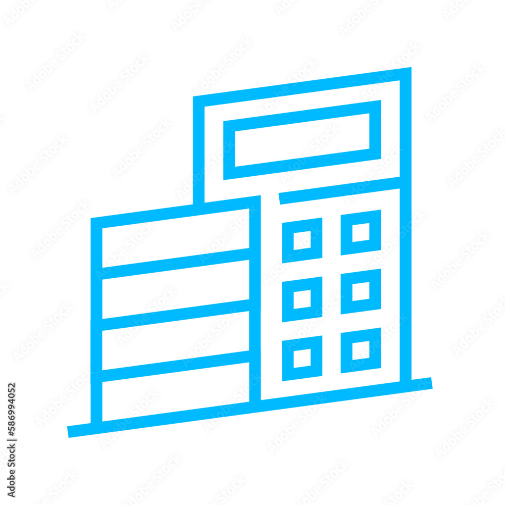 calculator business icon with blue outline style. business, icon, symbol, note, vector, document, office. Vector illustration calculator business icon with blue outline style. business, icon, symbol, note, vector, document, office. Vector illustration