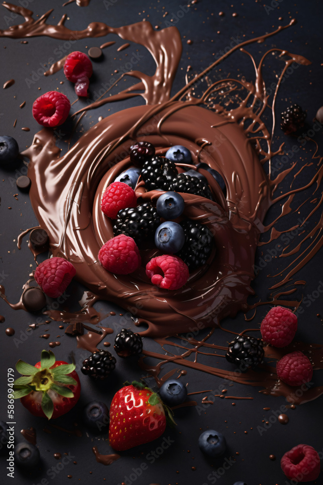 chocolate with berries chocolate with berries
