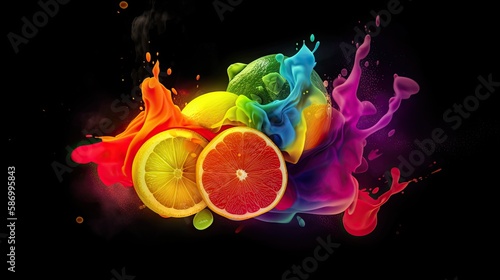 Fruity Aroma of Vaping - A Coloured Wallpaper Design Created to Illustrate a Healthy Lifestyle  Generative AI