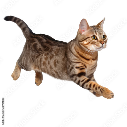 Brown American Shorthair isolated on white