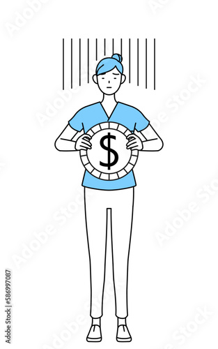 為替差損やドル安のイメージ、女性看護師、理学療法士、作業療法士、言語聴覚士、看護助手