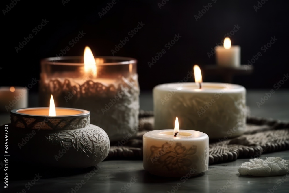 burning candles on the table burning candles on the table