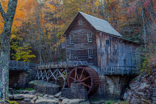 Glade Creek Grist Mill in autumn
