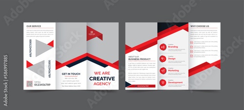 Tri fold brochure design with circle, corporate business template for tri fold flyer. Brochure design, brochure template, Business booklet, catalog, magazine, magnetic, design